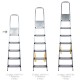 Escalera Doméstica Aluminio 5 Peldaños 12 cm Grosor.