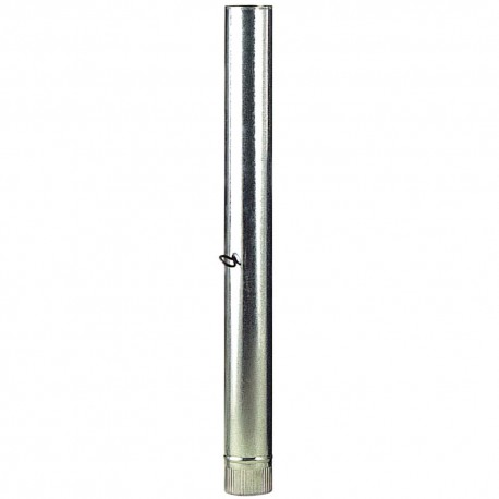 Wolfpack Tubo Estufa Acero Galvanizado Ø 100 mm, Ideal Estufas de Leña, Chimenea, Alta resistencia, Conducto Humos. Con Llave