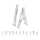 Escalera Aluminio 2 Tramos 10+10 Peldaños. Plegable, Antideslizante, Resistente