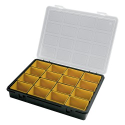 Organizador Plastico 16 Compartimentos Extraibles 242x188x37 mm. Caja Almacenaje, Malentin Organizador, Organizador Plastico