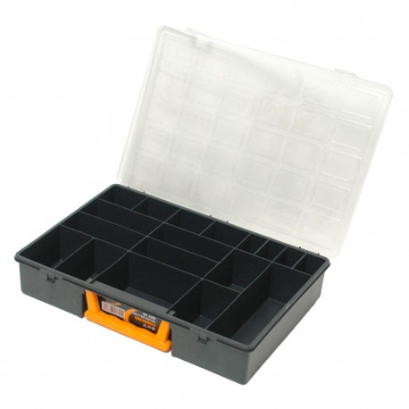 Maletin Organizador Plastico 18 Compartimentos 360x252x64 mm. Caja Almacenaje, Malentin Organizador, Organizador Plastico