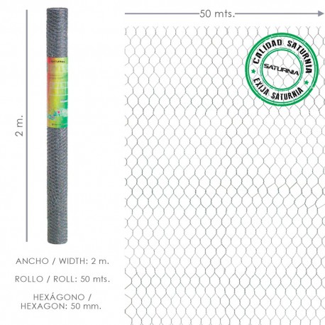 Enrejado Triple Torsion 50/ 200 cm. Rollo 50 Metros Uso Domestico