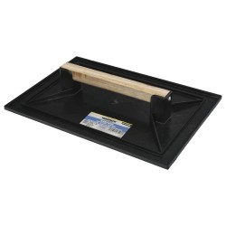 Talocha Plastico 32x22 cm. Mango Madera Negra Con Alveolos