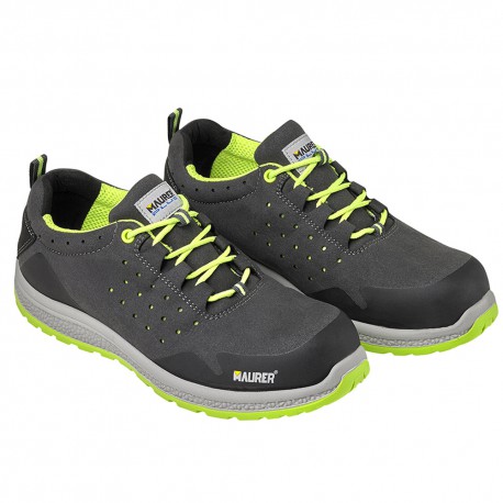 Deportiva Seguridad Maurer S1 Modelo Resia Antideslizante con Suela Composite y Resistencia a los Hidrocarburos Talla 43.