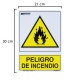 Cartel Peligro De Incendio 21x 30 (Alt.) cm.