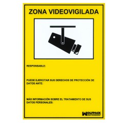 Cartel Zona Videovigilada 21 x 30 (Alt) cm.