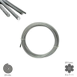 Cable Galvanizado    5 mm. (Rollo 25 Metros) No Elevacion