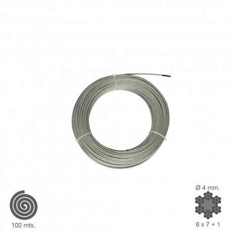 Cable Galvanizado   4  mm. (Rollo 100 Metros) No Elevacion