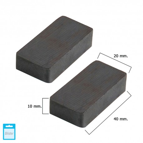 Iman Wolfpack Ferrita Rectangular 40x20x10 mm. (Blister 2 Piezas)